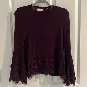 Burgundy bell sleeve sweater